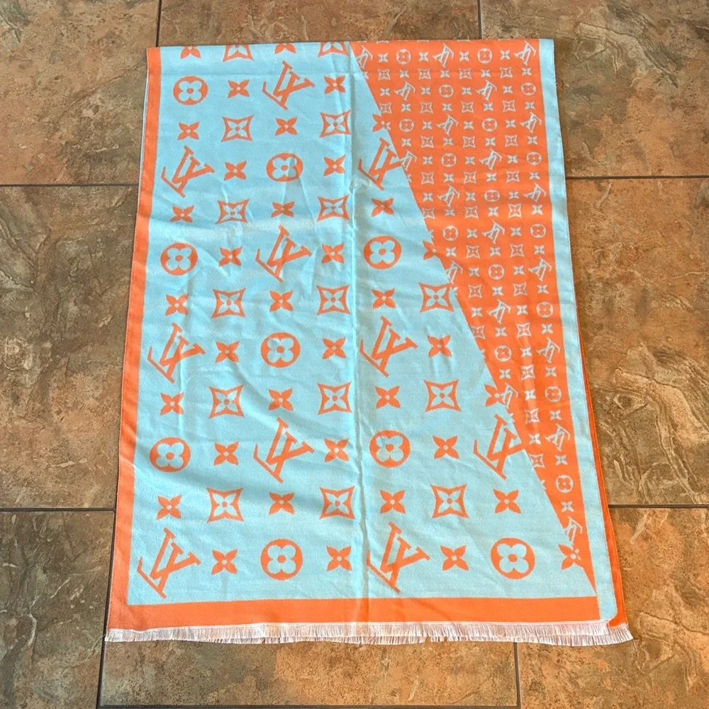 Orange and Blue Patterned Fashion Scarf SALE ‼️‼️‼️